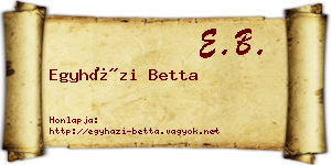 Egyházi Betta névjegykártya